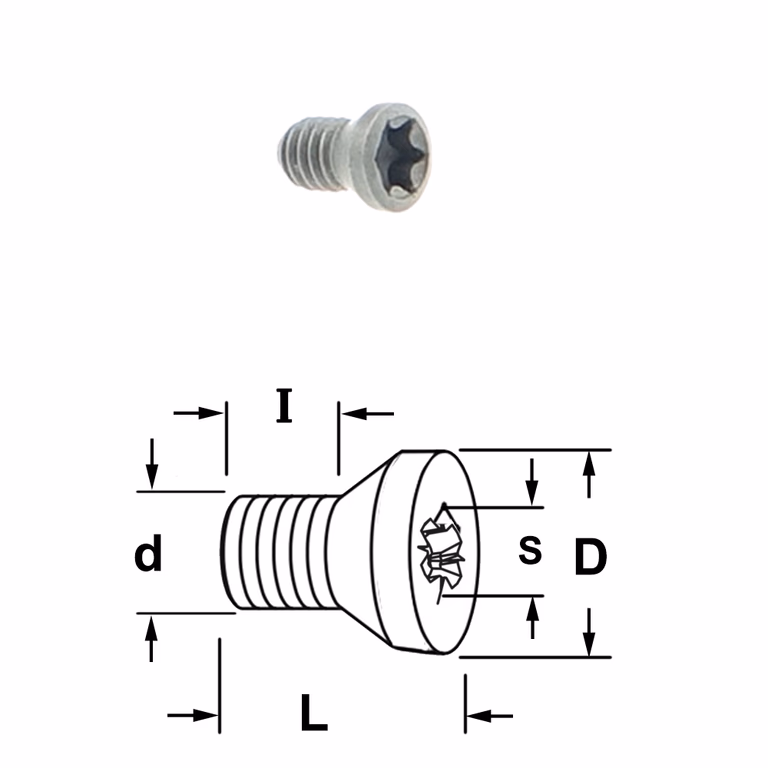 Coniche torx bout D=3,5mm L=4,5mm I=3mm