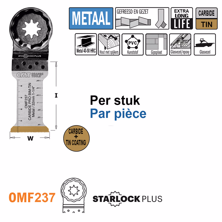 Multitoolzaagblad met fijne zaagsnede, 32mm I=60mm · OMF237-X1