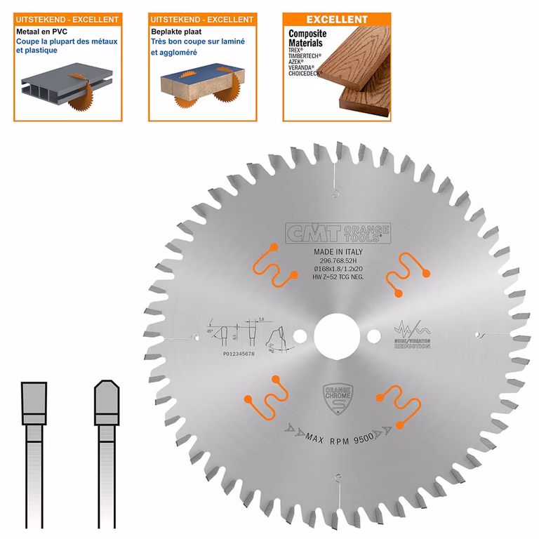 Cirkelzaag voor non-ferro metalen en harde materialen D=168mm