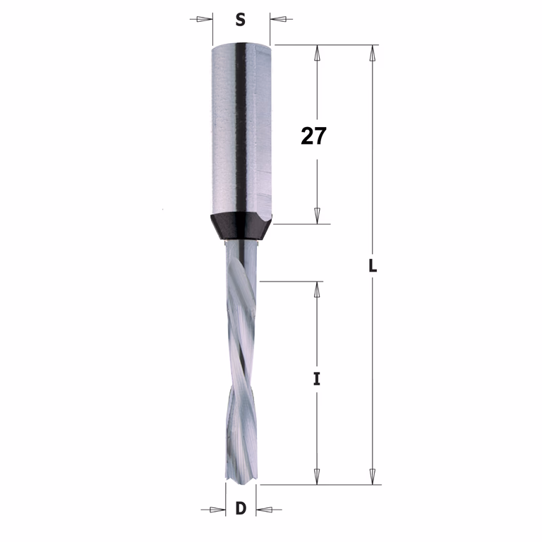 Drevelboor, links D=6mm L=70mm L1=31,5mm I=30mm