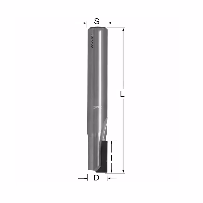 Diamantfrees met negatieve snij-plakket PCD Z1 D=10mm S=10mm L=65mm I=15mm