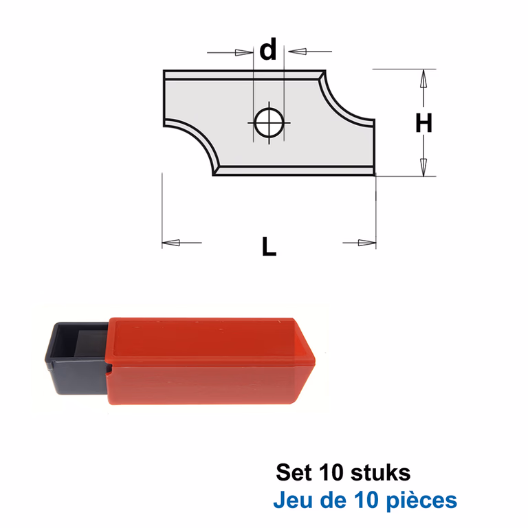 HWM wisselmessen (per 10 st.) L=19,5mm H=12mm R=3mm d=4mm · S790.195.12.RR3