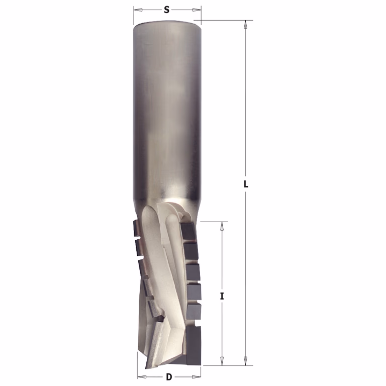 Diamant frees met met scherende snij-plaketten positief D=22mm S=25mm L=110mm I=45mm