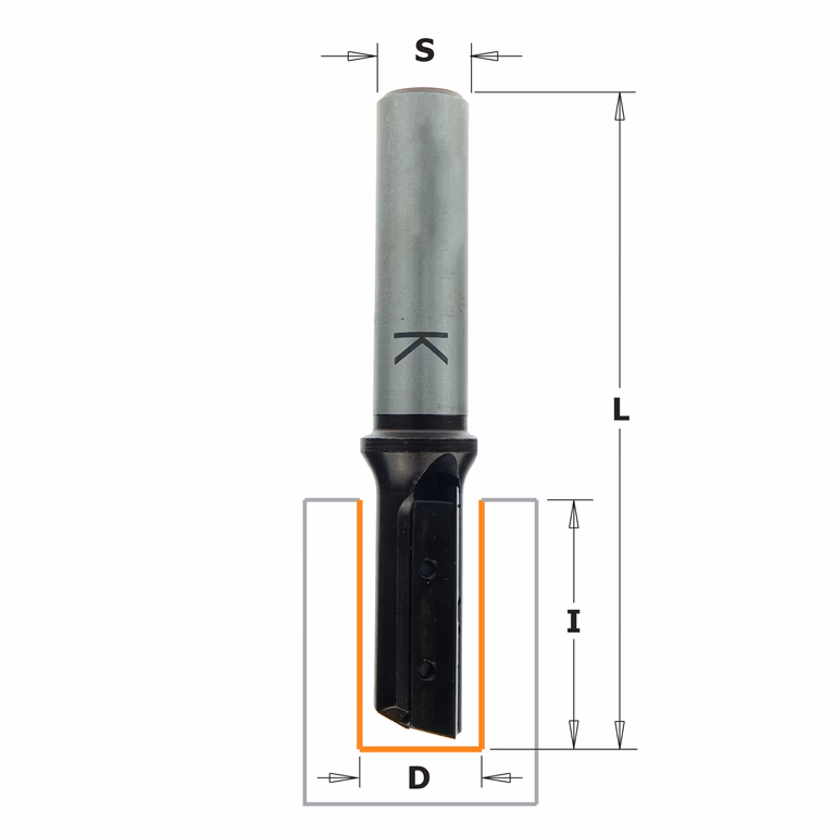 Rechte groeffrees, HWM D=12,7mm L=80mm I=30mm