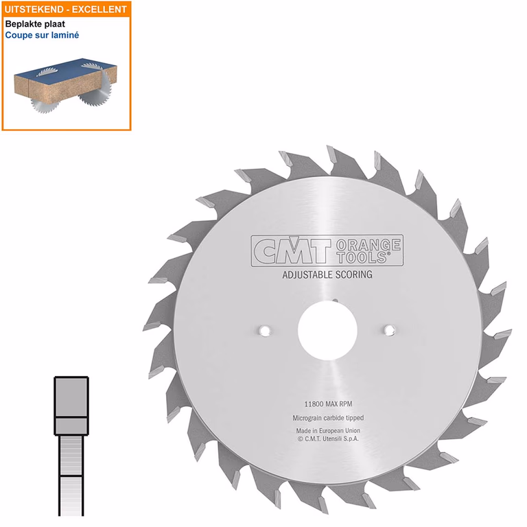 Twee-delige voorritszaag met hardmetalen tanden D=80mm B=20mm Z20