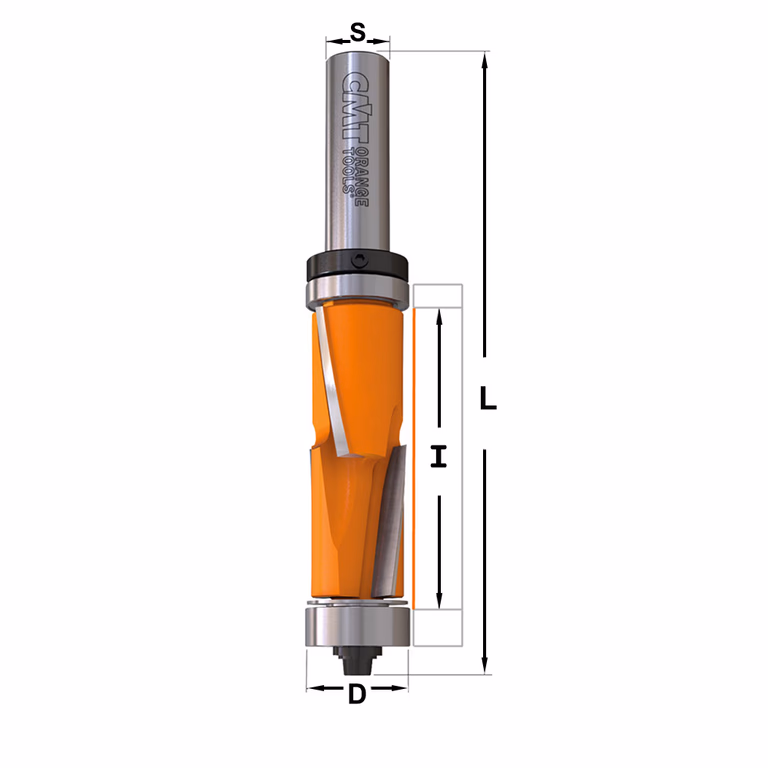 Uitloopfrees met dubbele kogellager, HW D=34,9mm S=1/2" L=123mm