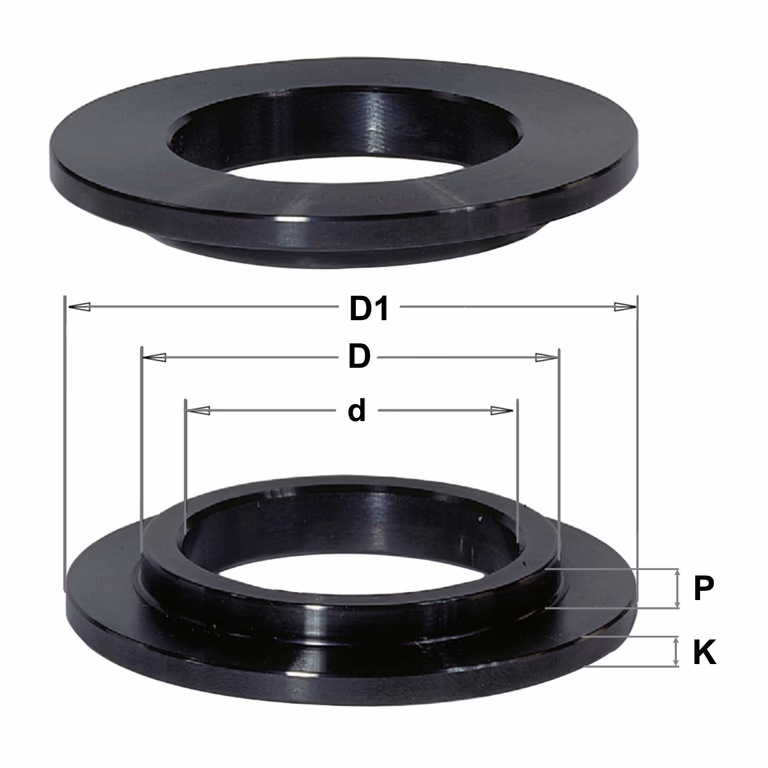 Overgangstuk voor asgat D=31,75mm d=30mm