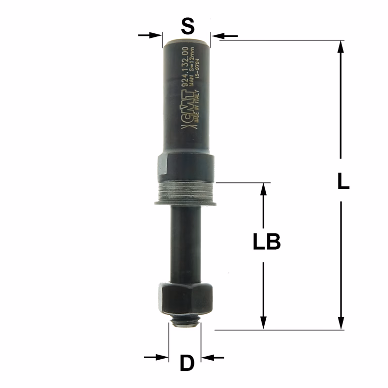 Spindel zonder kogellager S=1/2" L=71mm LB=35,5mm