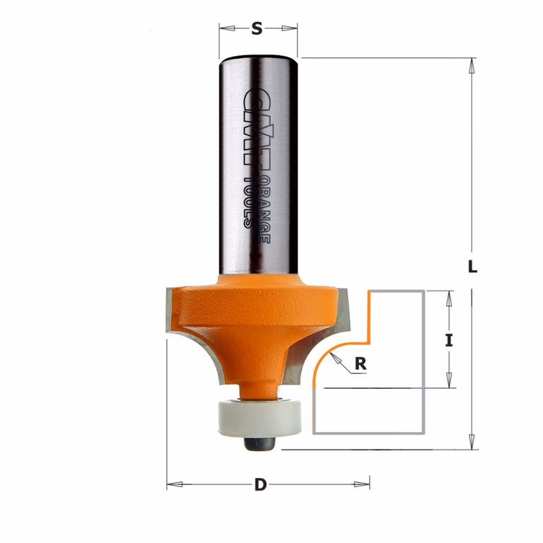 Kwart oprond frees met Delrin kogellager, HW D=28,7mm L=62,3mm I=15mm R=8mm