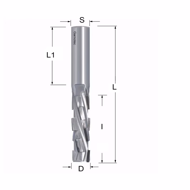 Diamantfrees PCD Z2+2 Nesting D=16mm L=114mm I=55mm (12 PCD+1 HM)