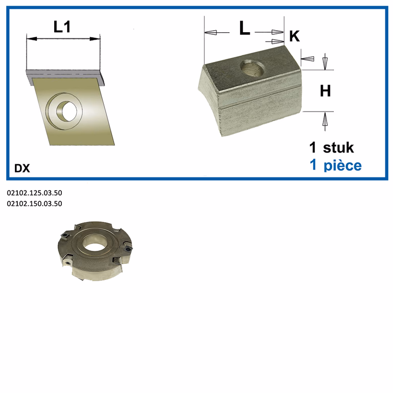 Spanblok rechts L=27mm K=11mm