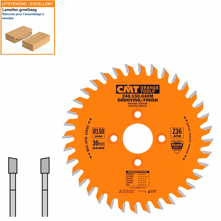 Groefzaag met hardmetalen tanden D=150mm K=4mm P=3mm Z36