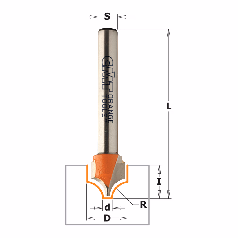 Klassieke profielfrees, HW D=10mm I=10mm R=5mm d=1,3mm · 865.402.11