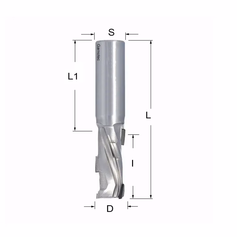 Diamantfrees PCD Z1+1 D=20mm L=104mm I=45mm (5 PCD+1 HM) · 140.402.61