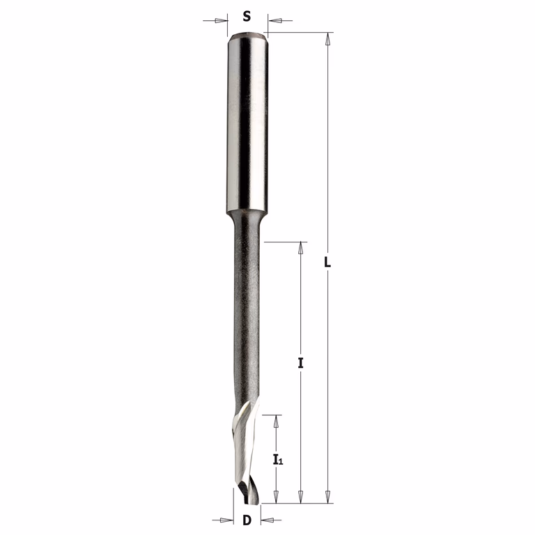 Groeffrees voor aluminium en kunststof, HSS 5% D=5mm I=14mm · 202.050R