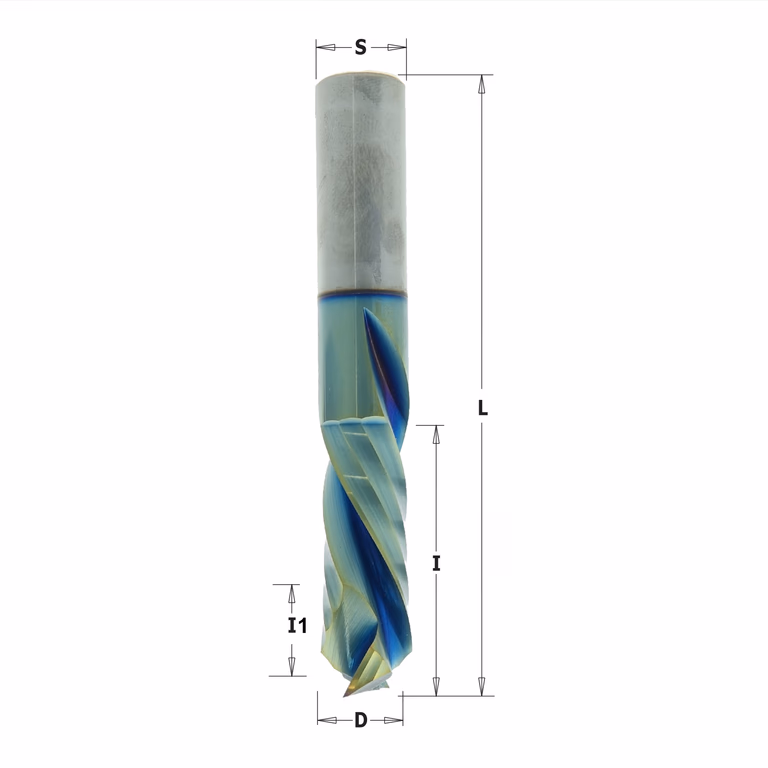 Positieve & negatieve spiraalfrees, HWM met coating D=16mm S=16mm L=80mm I=35mm · 190.160.41.Z2