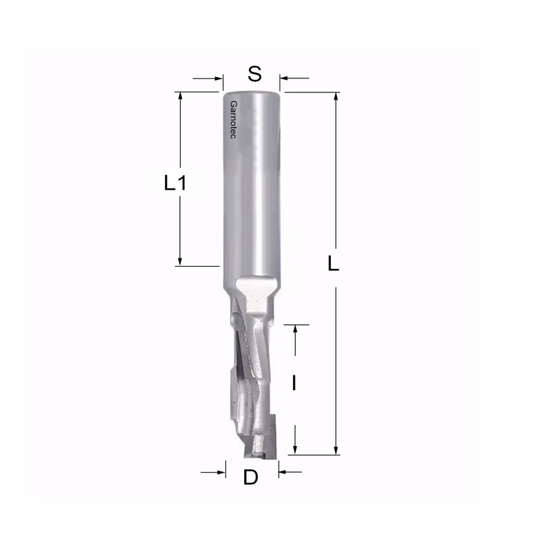 Diamantfrees PCD Z1+1 D=10mm L=83mm I=35mm (4 PCD+1 HM) · 140.304.61