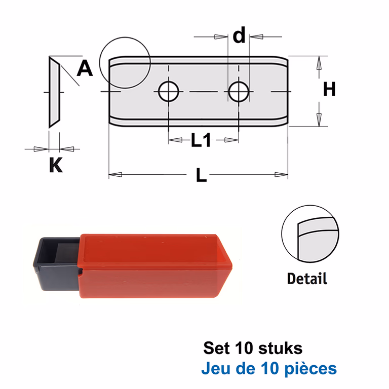 HWM wisselmessen (per 10 st.) L=40mm H=12mm d=4,1mm · S790.400.35