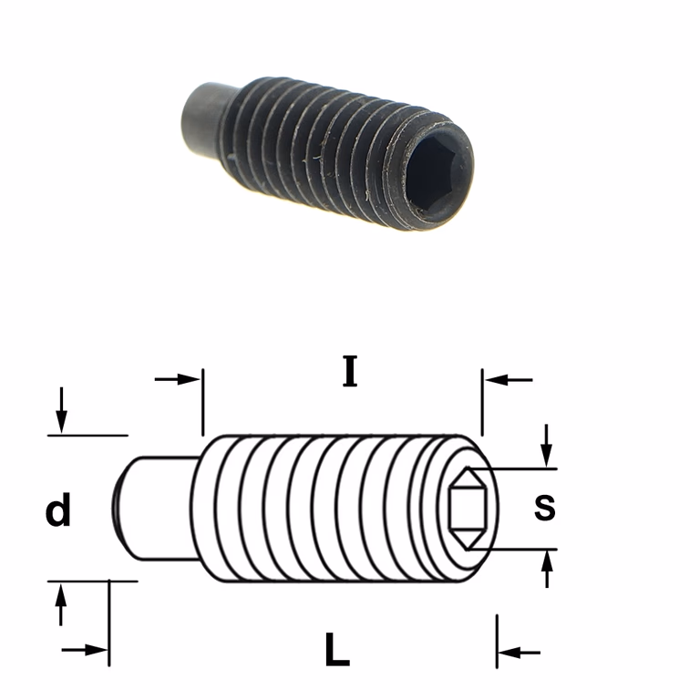 Inbusbout met positie vlak S=3mm L=16mm I=13mm d=M6 · 990.A12.00