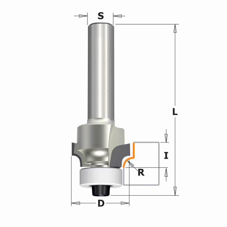 Holle radiusfrees zonder opstaande kant, DP D=19,8mm L=45mm R=1,6mm