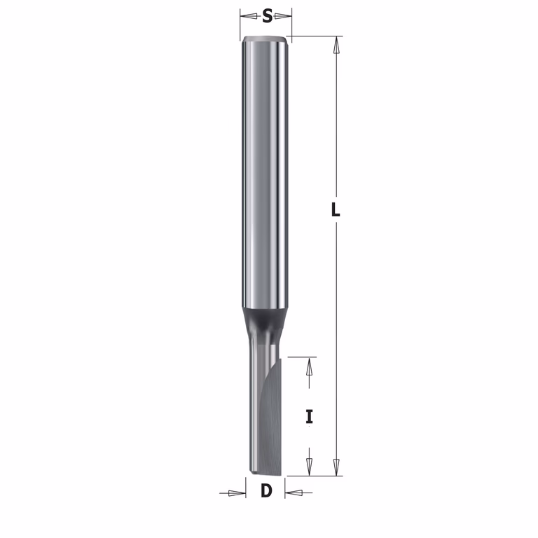 Diamant frees met een rechte snij-plakket D=5mm S=6mm I=15mm