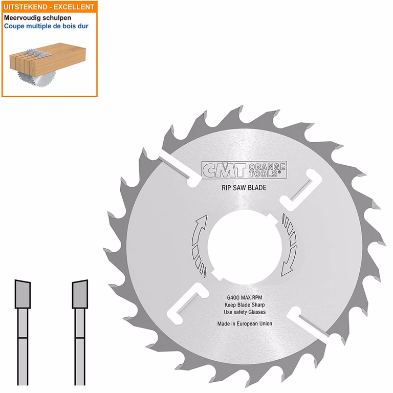 Meerbladzaag met ruimertanden D=300mm B=70mm K=3,2mm P=2,2mm