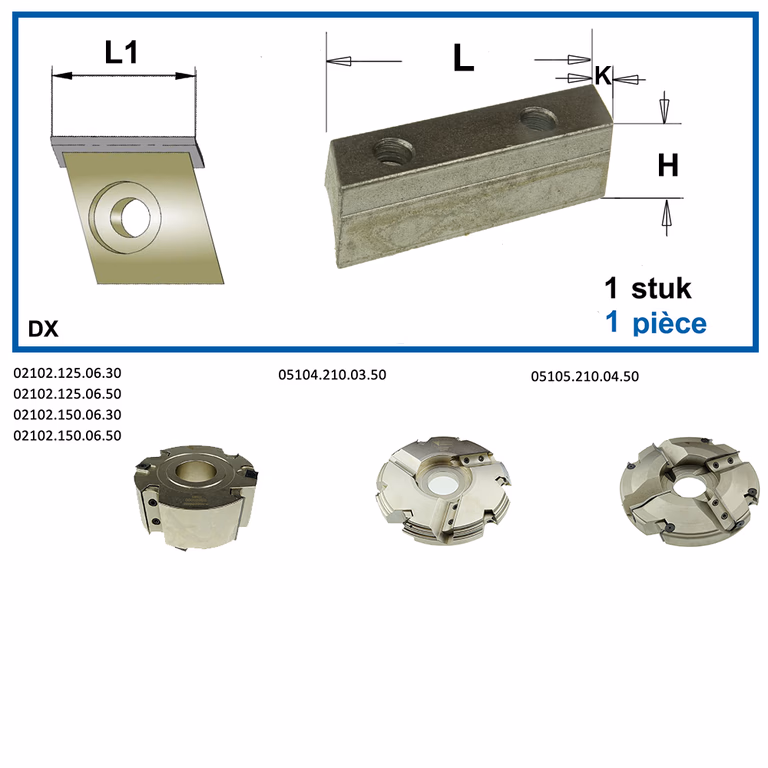 Spanblok rechts L=56,5mm K=11mm · 695.022.DX