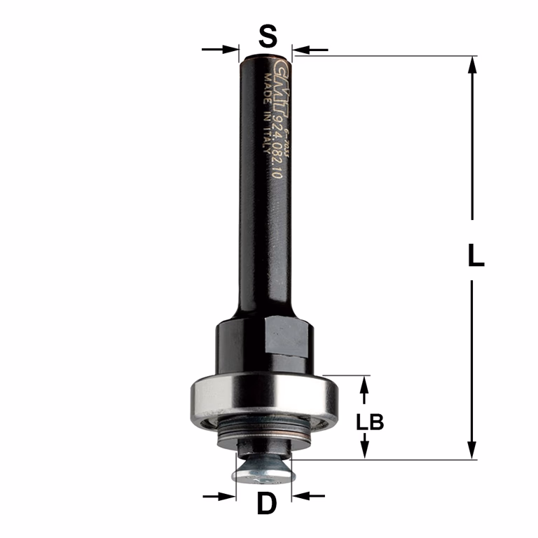 Spindel met kogellager S=8mm L=61mm LB=11mm