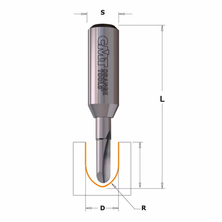 Bolle radiusfrees, HWM D=3,2mm S=8mm I=9,5mm R=1,6mm