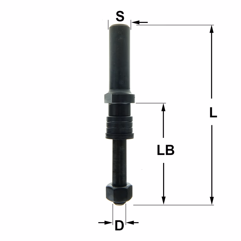 Spindel voor rechthoekige verbindingsfrees S=12mm L=97mm · 924.130.00