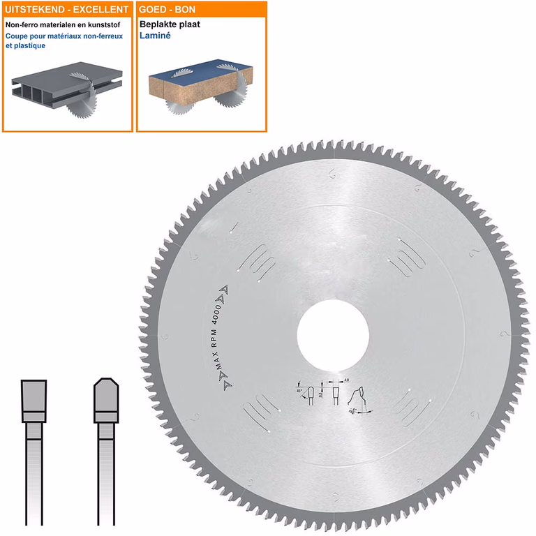 HW Zaagblad voor het zagen van aluminium profielen D=520mm B=50mm