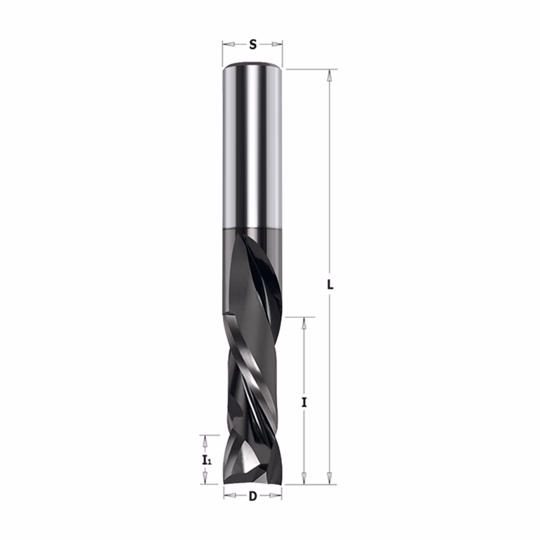 Positieve & negatieve spiraalfrees, HWM met coating D=8mm S=8mm L=80mm I=35mm