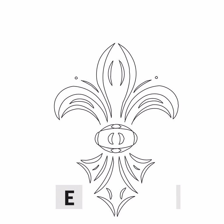 E-Deur Fleur-de-Lys L=250mm