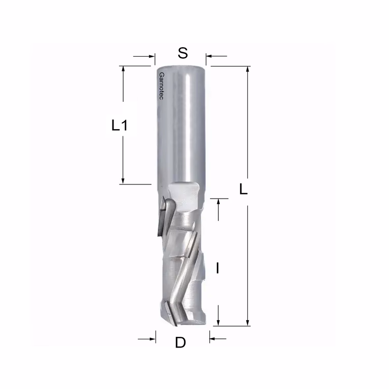 Diamantfrees PCD Z1+1 D=20mm L=104mm I=45mm (5 PCD+1 HM) · 140.402.62